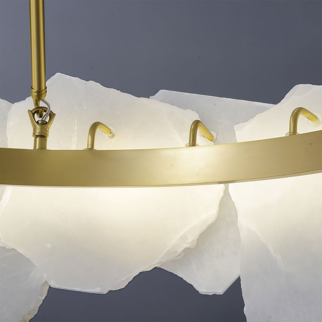 Modern LED Cloud Stone Copper Chandelier