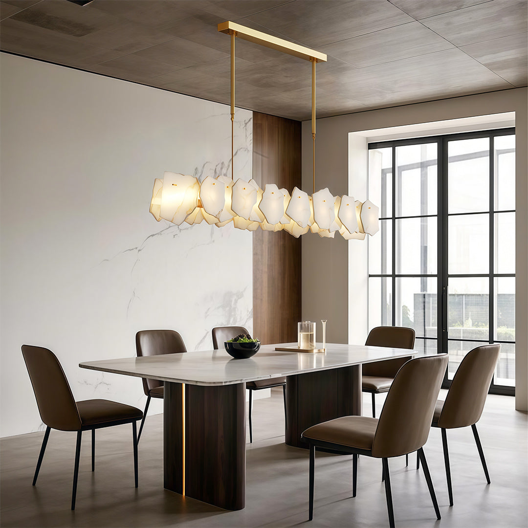 Modern LED Cloud Stone Copper Chandelier