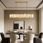 Modern LED Chandelier Cloud Stone Full Copper Ceiling Light