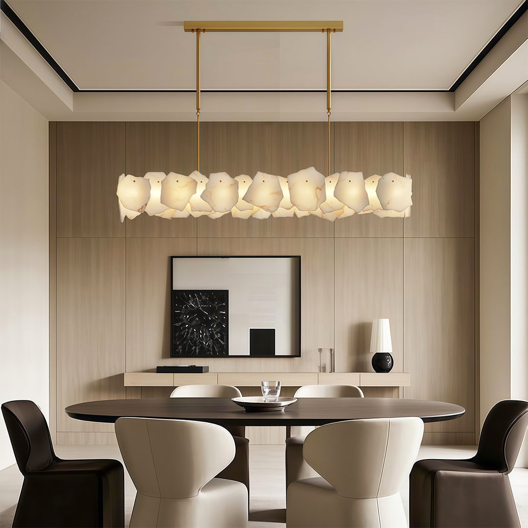 Modern LED Chandelier Cloud Stone Full Copper Ceiling Light