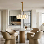 Modern LED Chandelier Cloud Stone Full Copper Ceiling Light