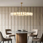 Modern LED Cloud Stone Copper Chandelier