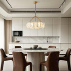 Modern LED Cloud Stone Copper Chandelier