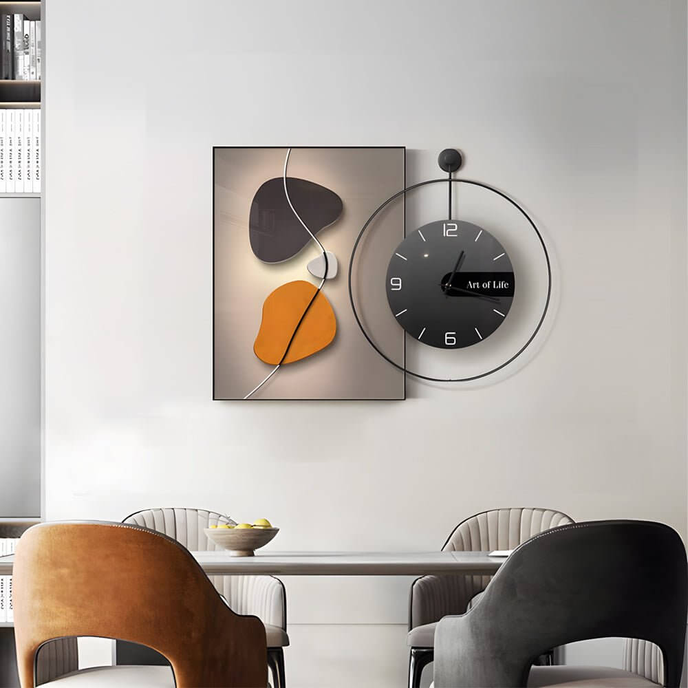 Wall Clock Light Modern Geometric Canvas Silent Light