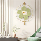 Wall Clock with Light Floral LED Remote‑control Light