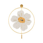 Wall Clock with Light Floral LED Remote‑control Light