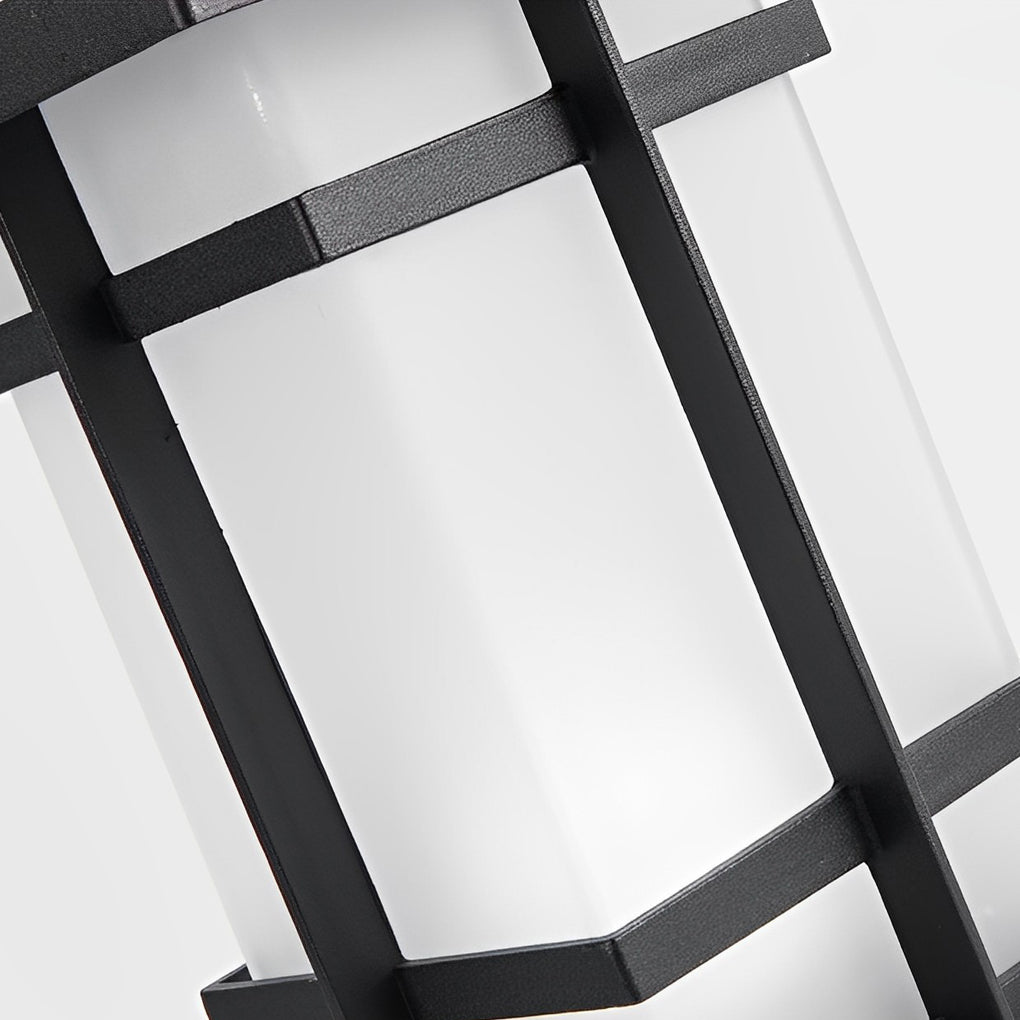 Wall Pillar Lights Outdoor Black Vintage Solar Fence Post Light