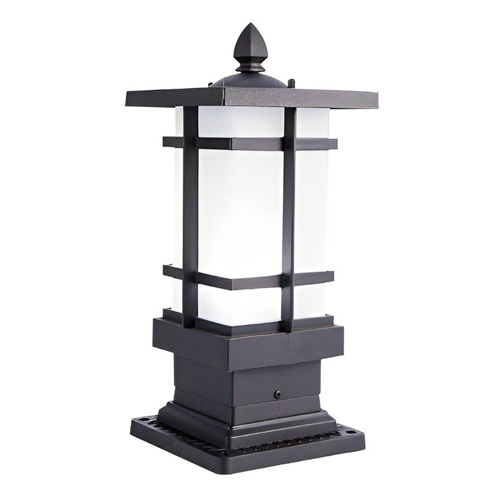 Wall Pillar Lights Outdoor Black Vintage Solar Fence Post Light