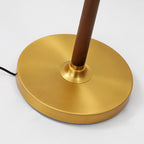 Walnut Floor Lamp Elegant American Retro Fabric Shade Standing Lamp
