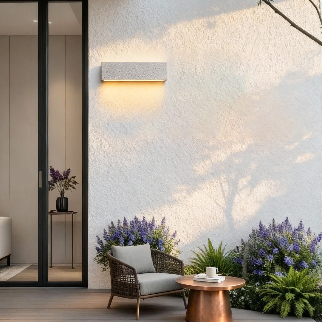 Modern Outdoor Wall Sconces Concrete Waterproof Linear Light