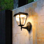 Outdoor Wall Lighting Black Waterproof Solar Lamp
