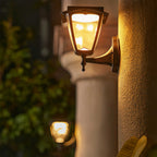 Outdoor Wall Lighting Black Waterproof Solar Lamp