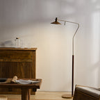 Vintage Gold Floor Lamp Adjustable Industrial Tall Mid-Century Lamp
