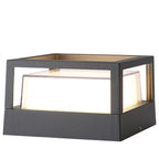 [Open-Box]Square Double Layer Shade Outdoor Pier Mount Light Post Lamp
