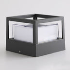 [Open-Box]Square Double Layer Shade Outdoor Pier Mount Light Post Lamp