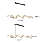 Waves Acrylic Ribbon Streamers LED Modern Chandeliers with LED Strip