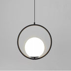 Modern Metal Circle Glass Globe Shaped Pendant Ceiling Light