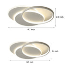 White 3 Circle Acrylic Art LED Flush Mount Ceiling Light