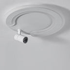 White Arc Flush Mount Light with Spotlight for Study Bedroom