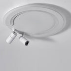 White Arc Flush Mount Light with Spotlight for Study Bedroom