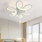White Ceiling Fan With Light and Remote Modern Dimmable Ceiling Fan