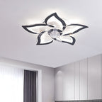 White Ceiling Fan With Light and Remote Modern Dimmable Ceiling Fan