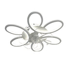 White Ceiling Fan With Light and Remote Modern Dimmable Ceiling Fan