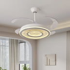 White Ceiling Fans With Light Nordic Transparent Blade Fan Light Fixture