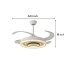 White Ceiling Fans With Light Nordic Transparent Blade Fan Light Fixture