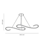 White Chandeliers Modern Creativity Wave Curve Ceiling Light