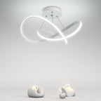 White Flush Mount Ceiling Light Cord Ribbon Adjustable Dimmable Light