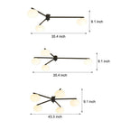 White Glass Bubble Black Semi-Flush Ceiling Light