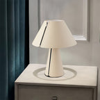 Table White Lamps Modern Pleated Shade Elegant Bedroom Bedside Lamp