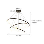 White/Black  Circular Pendant Lamp Dimmable LED Rings Chandelier