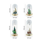 Christmas Decoration Wooden Glass Snow Scene Ornament Lamp