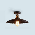 Circular Teardrop Industrial Hallway Lighting LED Semi-Flush Mount Ceiling Light