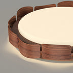 Wooden Ceiling Lights Full Spectrum Eye-Caring Flush Mount Light