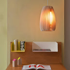 Wood Slat Pendant Light Rustic Handmade LED Ceiling Light