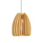 Wood Slat Pendant Light Rustic Handmade LED Ceiling Light