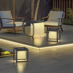 Multi-Functional Floor Lamps With Tables Solar-Powered