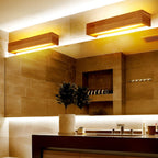 Wooden Wall Lamp Rectangular Waterproof LED Nordic Style Light