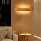Wooden Wall Lamp Rectangular Waterproof LED Nordic Style Light