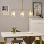 3-Lantern Vintage Metal Glass LED Pendant Lighting for Dining Room