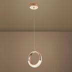 Ring Shaped LED Electroplated Metal Modern Pendant Light Hanging Lamp