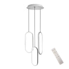 Modern Curved 3 Oval Chandeliers Aluminum Ceiling Light