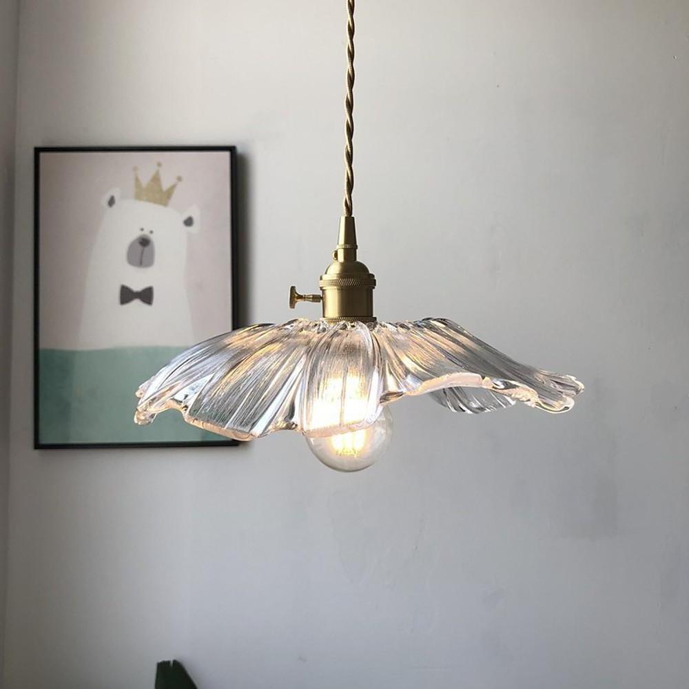 Flower Shape Glass Electroplated LED Nordic Pendant Lighting Ceiling Lights