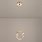 Ring Shaped LED Electroplated Metal Modern Pendant Light Hanging Lamp