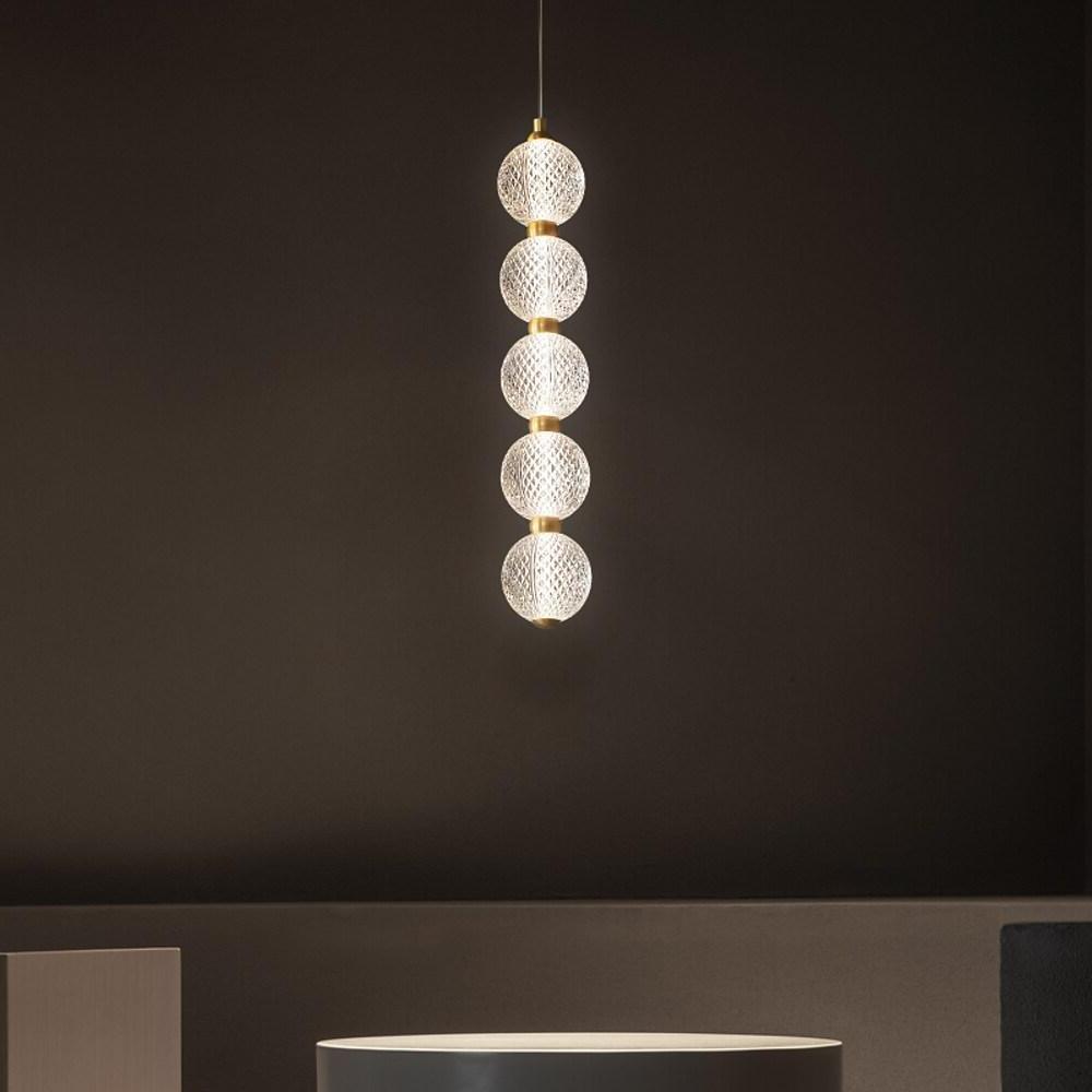 3 Globe Acrylic Copper Pendant Lights Geometrical Ceiling Lights